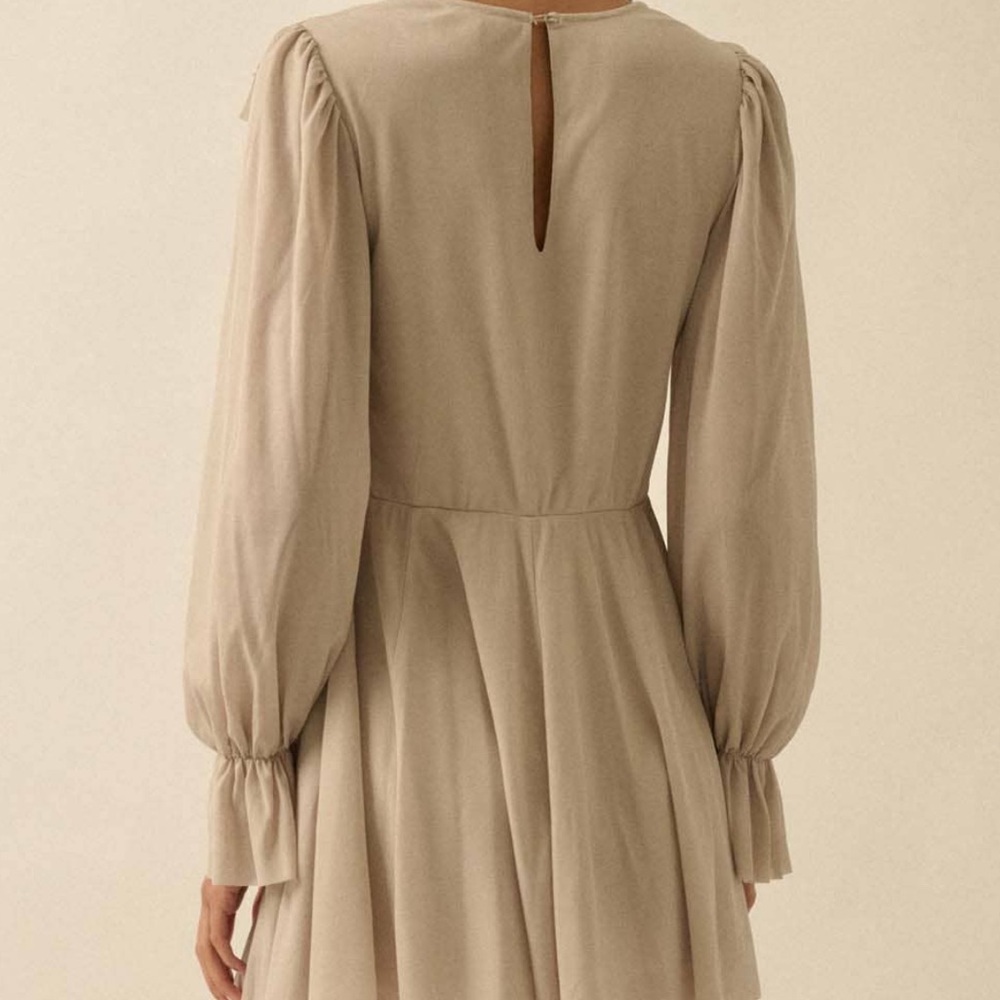 NWT Promesa Ruffle Romper Little Mini Skort Boho Festival Dress Tan Beige - Picture 11 of 11